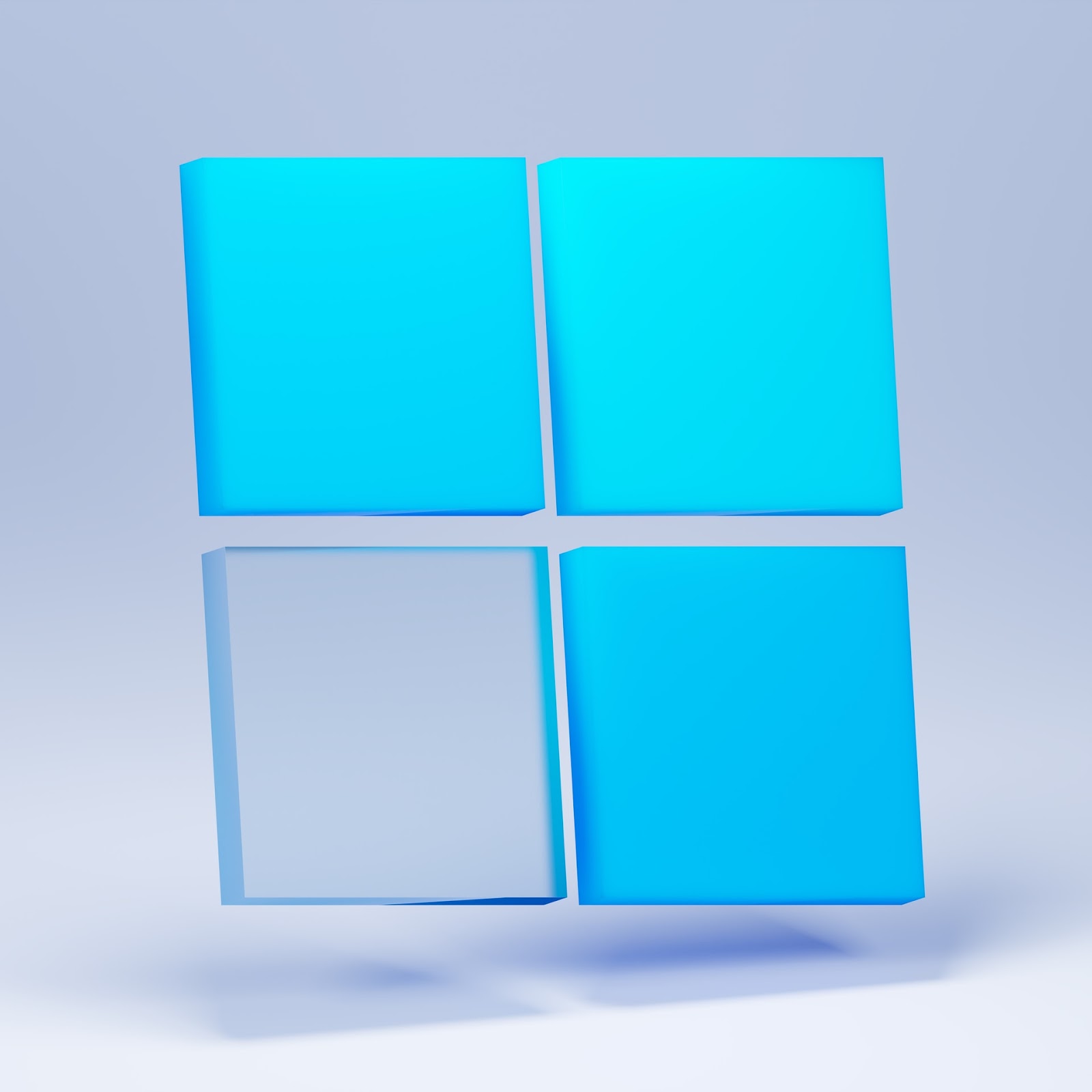 Blue Microsoft icon with white background